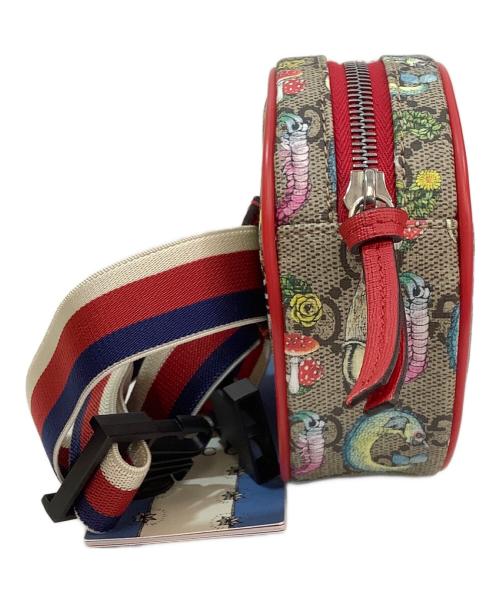 GUCCI（グッチ）GUCCI (グッチ) ラウンドミニウエストポーチ グレー×レッドの古着・服飾アイテム