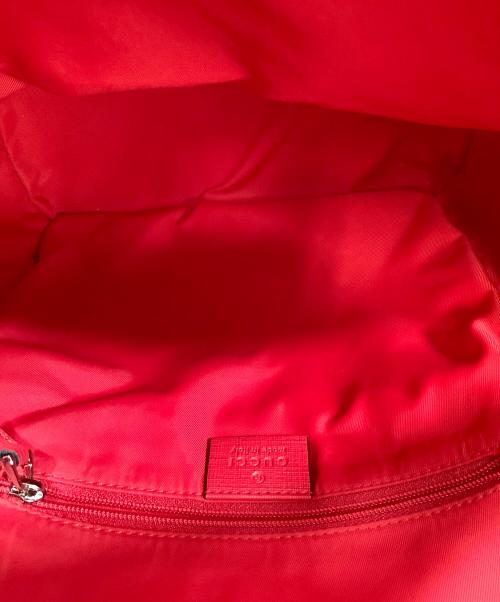 GUCCI（グッチ）GUCCI (グッチ) ラウンドミニウエストポーチ グレー×レッドの古着・服飾アイテム