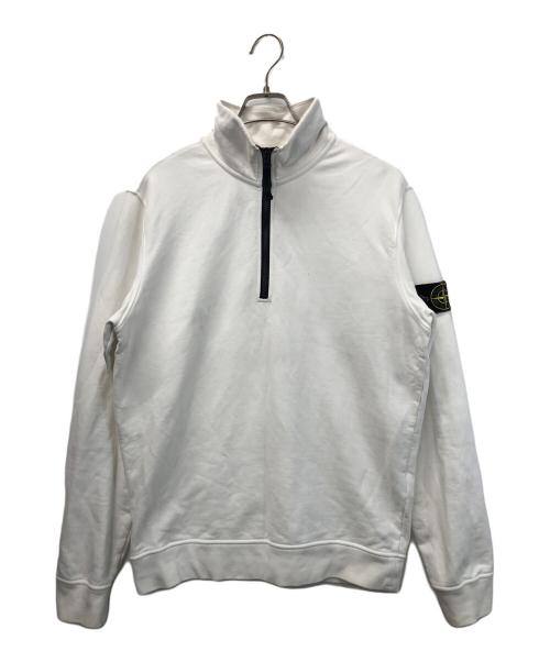 STONE ISLAND（ストーンアイランド）STONE ISLAND (ストーンアイランド) ハーフジップスウェット ホワイト サイズ:Lの古着・服飾アイテム