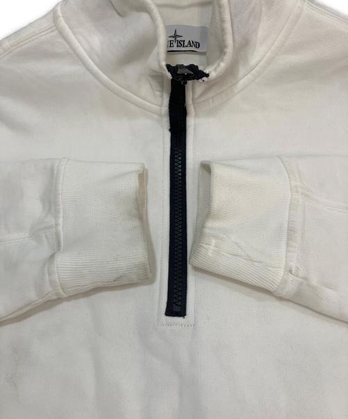 STONE ISLAND（ストーンアイランド）STONE ISLAND (ストーンアイランド) ハーフジップスウェット ホワイト サイズ:Lの古着・服飾アイテム
