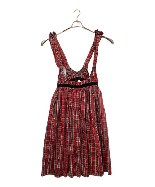 tricot COMME des GARCONS（トリココムデギャルソン）tricot COMME des GARCONS (トリココムデギャルソン) サスペンダースカート レッド×グリーン サイズ:Mの古着・服飾アイテム