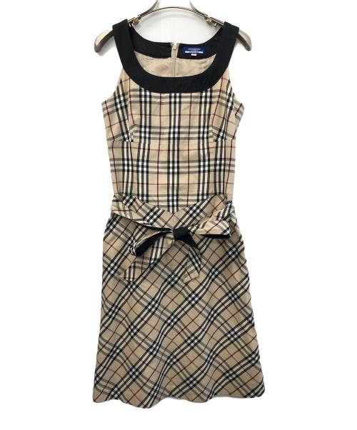 BURBERRY BLUE LABEL（バーバリー ブルー レーベル）BURBERRY BLUE LABEL (バーバリー ブルー レーベル) ノースリーブワンピース ベージュ サイズ:38の古着・服飾アイテム
