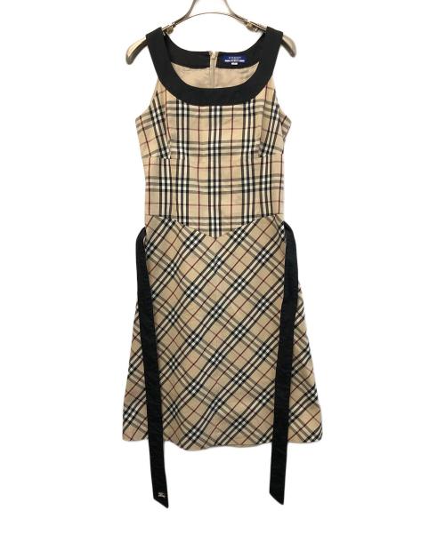 BURBERRY BLUE LABEL（バーバリー ブルー レーベル）BURBERRY BLUE LABEL (バーバリー ブルー レーベル) ノースリーブワンピース ベージュ サイズ:38の古着・服飾アイテム