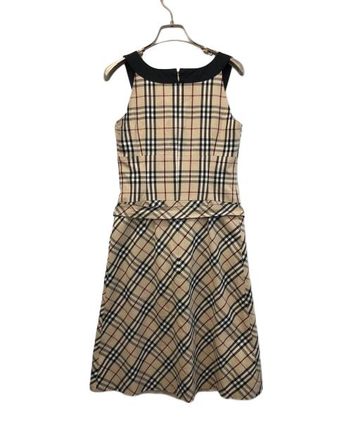BURBERRY BLUE LABEL（バーバリー ブルー レーベル）BURBERRY BLUE LABEL (バーバリー ブルー レーベル) ノースリーブワンピース ベージュ サイズ:38の古着・服飾アイテム