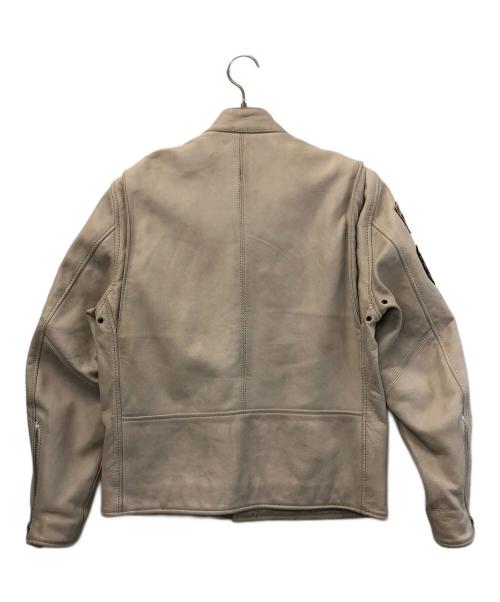AVIREX（アヴィレックス）AVIREX (アヴィレックス) シングルライダースジャケット アイボリー サイズ:Mの古着・服飾アイテム