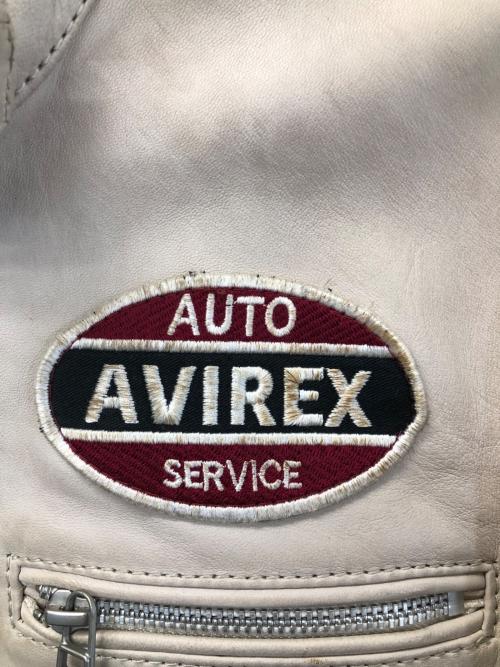 AVIREX（アヴィレックス）AVIREX (アヴィレックス) シングルライダースジャケット アイボリー サイズ:Mの古着・服飾アイテム