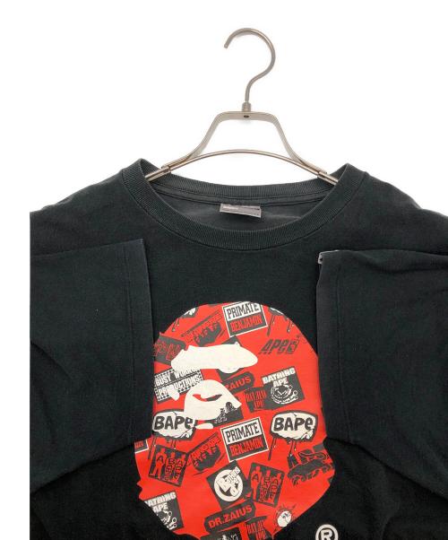 A BATHING APE（アベイシングエイプ）A BATHING APE (アベイシングエイプ) 半袖カットソー ブラック サイズ:Lの古着・服飾アイテム