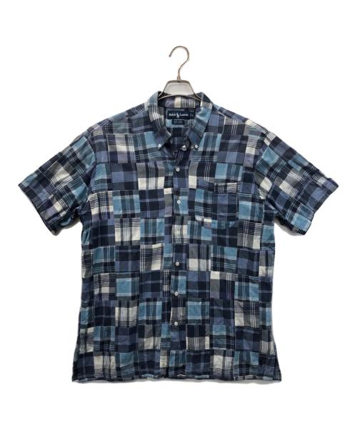 RALPH LAUREN（ラルフローレン）RALPH LAUREN (ラルフローレン) 半袖シャツ ブルー×スカイブルー サイズ:Lの古着・服飾アイテム