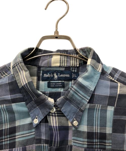 RALPH LAUREN（ラルフローレン）RALPH LAUREN (ラルフローレン) 半袖シャツ ブルー×スカイブルー サイズ:Lの古着・服飾アイテム