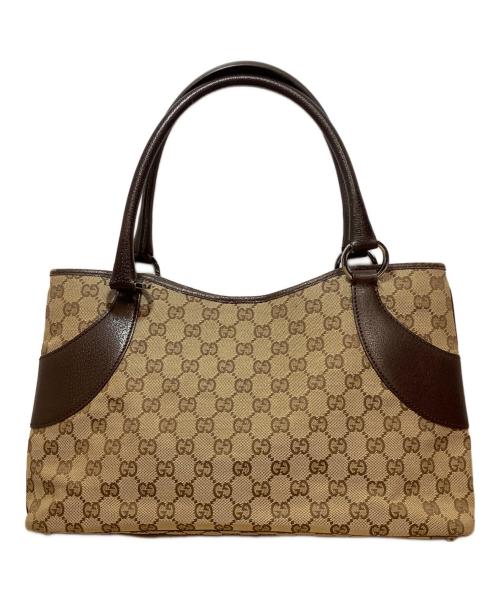 GUCCI（グッチ）GUCCI (グッチ) ハンドバッグ ベージュ×ブラウンの古着・服飾アイテム