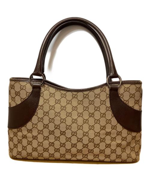 GUCCI（グッチ）GUCCI (グッチ) ハンドバッグ ベージュ×ブラウンの古着・服飾アイテム