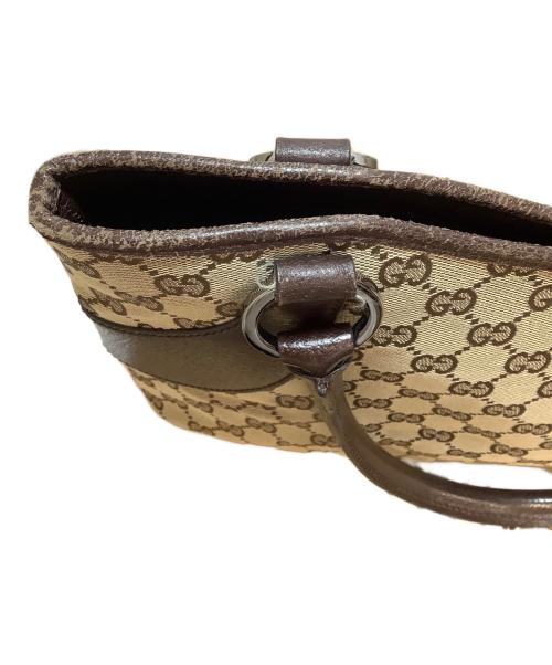 GUCCI（グッチ）GUCCI (グッチ) ハンドバッグ ベージュ×ブラウンの古着・服飾アイテム