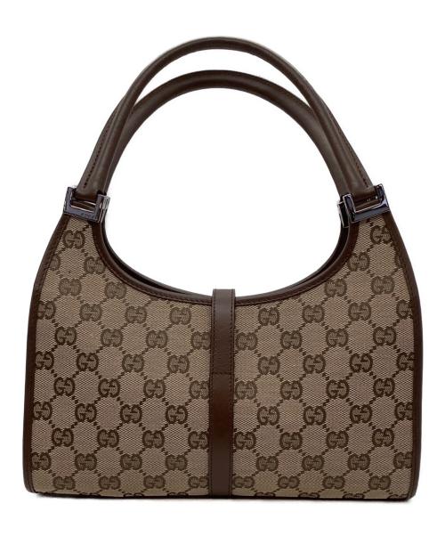 GUCCI（グッチ）GUCCI (グッチ) ハンドバッグ ブラウン×ベージュの古着・服飾アイテム