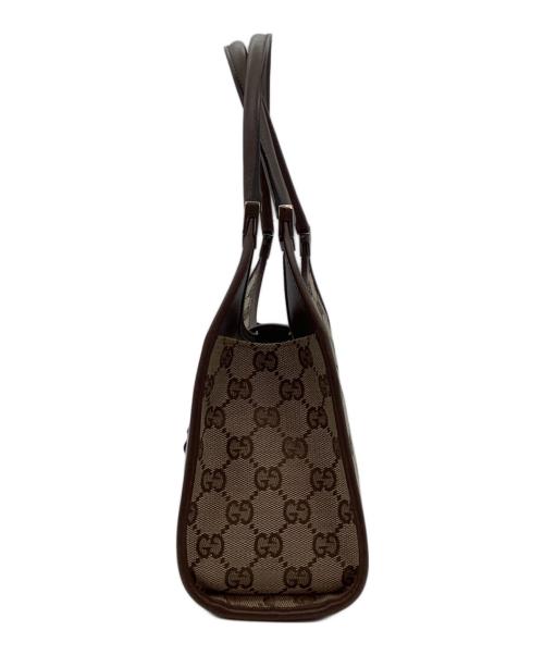 GUCCI（グッチ）GUCCI (グッチ) ハンドバッグ ブラウン×ベージュの古着・服飾アイテム