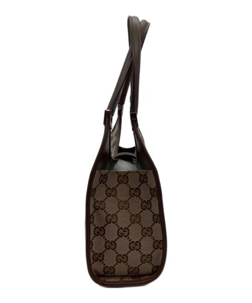 GUCCI（グッチ）GUCCI (グッチ) ハンドバッグ ブラウン×ベージュの古着・服飾アイテム