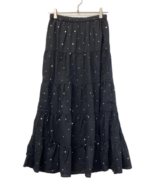 Couture d'adam（クチュールドアダム）Couture d'adam (クチュールドアダム) グリッターティアードスカート ブラック サイズ:38 未使用品の古着・服飾アイテム