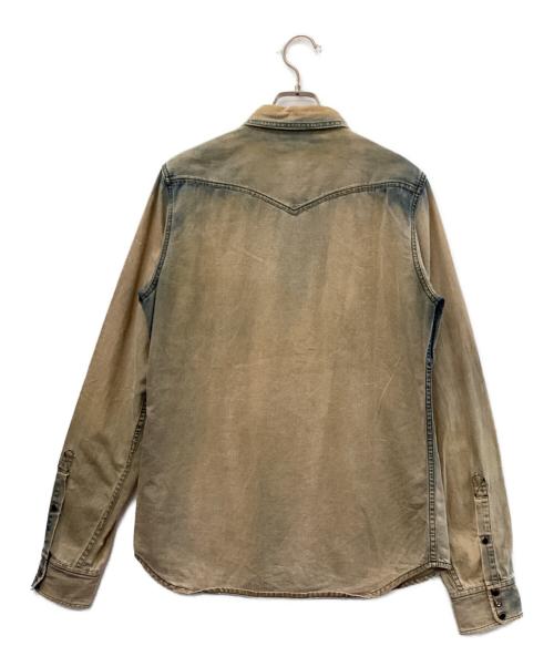 DIESEL（ディーゼル）DIESEL (ディーゼル) 長袖シャツ ブルー×ベージュ サイズ:Lの古着・服飾アイテム