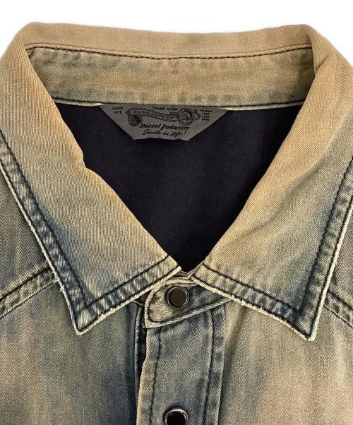 DIESEL（ディーゼル）DIESEL (ディーゼル) 長袖シャツ ブルー×ベージュ サイズ:Lの古着・服飾アイテム