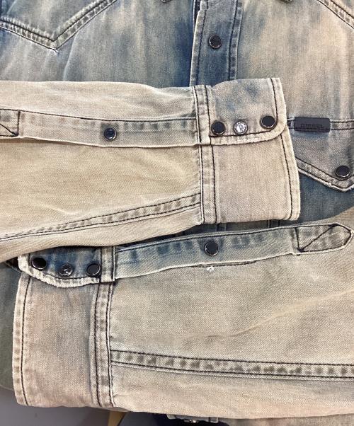 DIESEL（ディーゼル）DIESEL (ディーゼル) 長袖シャツ ブルー×ベージュ サイズ:Lの古着・服飾アイテム