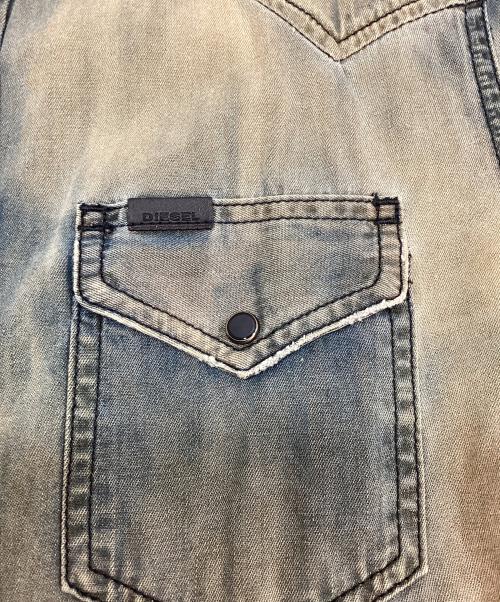 DIESEL（ディーゼル）DIESEL (ディーゼル) 長袖シャツ ブルー×ベージュ サイズ:Lの古着・服飾アイテム