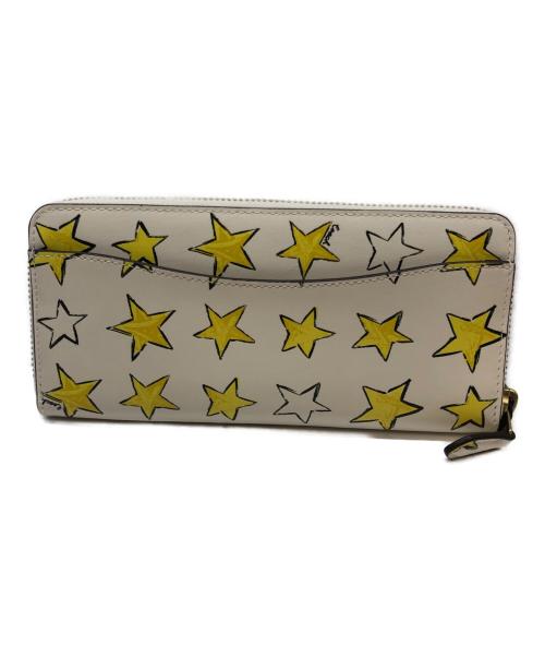 COACH（コーチ）COACH (コーチ) スリムアコーディオンジップ ウォレット ホワイト×イエローの古着・服飾アイテム