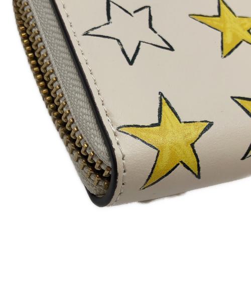 COACH（コーチ）COACH (コーチ) スリムアコーディオンジップ ウォレット ホワイト×イエローの古着・服飾アイテム