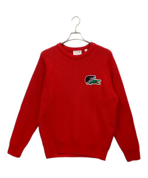 LACOSTE（ラコステ）LACOSTE (ラコステ) 厚手ニット レッド サイズ:Mの古着・服飾アイテム