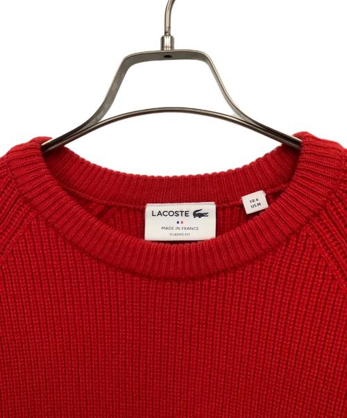 LACOSTE（ラコステ）LACOSTE (ラコステ) 厚手ニット レッド サイズ:Mの古着・服飾アイテム