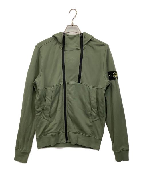 STONE ISLAND（ストーンアイランド）STONE ISLAND (ストーンアイランド) コットンスウェットダブルジップフーディパーカー グリーン サイズ:Sの古着・服飾アイテム