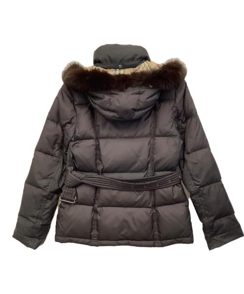 BURBERRY LONDON（バーバリーロンドン）BURBERRY LONDON (バーバリーロンドン) 裏地ノバチェックフォックスファー ダウンジャケット ブラウン サイズ:38の古着・服飾アイテム