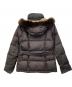 BURBERRY LONDON (バーバリーロンドン) 裏地ノバチェックフォックスファー ダウンジャケット ブラウン サイズ:38：25000円