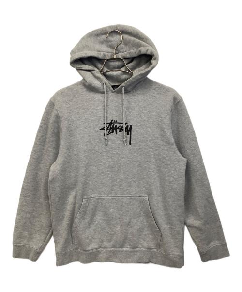 stussy（ステューシー）stussy (ステューシー) Stock Logo App Hoodie グレー サイズ:Mの古着・服飾アイテム