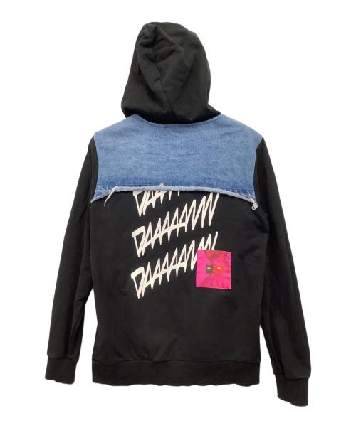 DIESEL（ディーゼル）DIESEL (ディーゼル) プルオーバーパーカー ブラック×ブルー サイズ:Sの古着・服飾アイテム