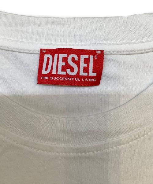 DIESEL（ディーゼル）DIESEL (ディーゼル) T-Madjust-K2 ラバー ロゴ プリント Tシャツ ホワイト サイズ:Lの古着・服飾アイテム