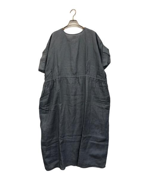 URBAN RESEARCH（アーバンリサーチ）URBAN RESEARCH (アーバンリサーチ) リネンウエストギャザーＶネックワンピース スカイブルー サイズ:ONEの古着・服飾アイテム