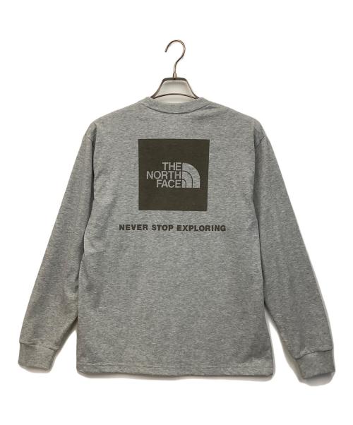 THE NORTH FACE（ザ ノース フェイス）THE NORTH FACE (ザ ノース フェイス) ロングスリーブバックスクエアロゴティー グレー サイズ:Mの古着・服飾アイテム