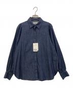 JOURNAL STANDARD relumeジャーナルスタンダード レリューム）の古着「ギャザースリーブデニムブラウス」｜インディゴ