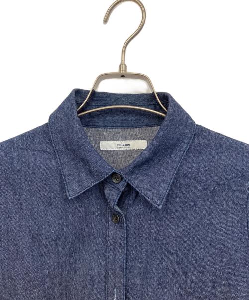 JOURNAL STANDARD relume（ジャーナルスタンダード レリューム）JOURNAL STANDARD relume (ジャーナルスタンダード レリューム) ギャザースリーブデニムブラウス インディゴ サイズ:F 未使用品の古着・服飾アイテム