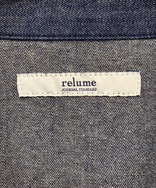 JOURNAL STANDARD relume（ジャーナルスタンダード レリューム）JOURNAL STANDARD relume (ジャーナルスタンダード レリューム) ギャザースリーブデニムブラウス インディゴ サイズ:F 未使用品の古着・服飾アイテム
