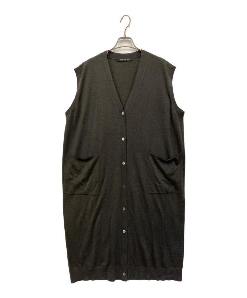 mizuiro-ind（ミズイロインド）mizuiro-ind (ミズイロインド) Vネックロングベスト チャコールグレー サイズ:Fの古着・服飾アイテム