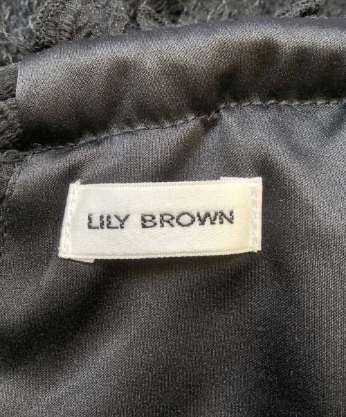 Lily Brown（リリーブラウン）Lily Brown (リリーブラウン) アメリカンスリーブフリンジジャガードワンピース ブラック サイズ:ONE　SIZEの古着・服飾アイテム