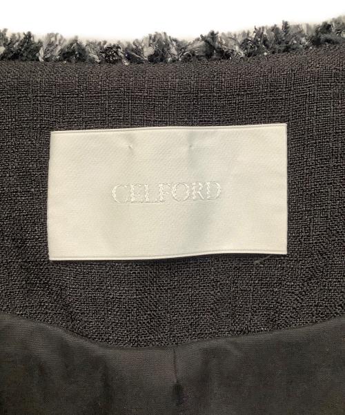 CELFORD（セルフォード）CELFORD (セルフォード) ペプラムハーフスリーブジャケット ブラック サイズ:36の古着・服飾アイテム