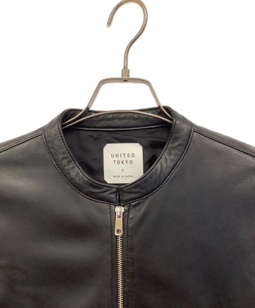 UNITED TOKYO（ユナイテッドトーキョー）UNITED TOKYO (ユナイテッドトーキョー) ラムレザーシングルライダースジャケット ブラック サイズ:2の古着・服飾アイテム
