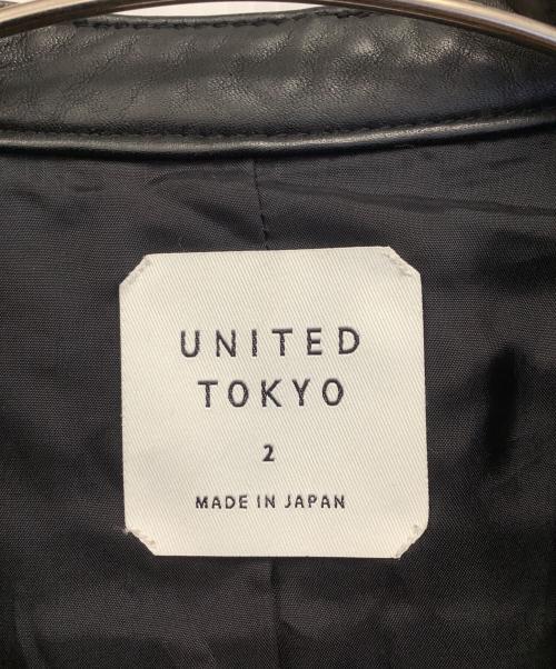 UNITED TOKYO（ユナイテッドトーキョー）UNITED TOKYO (ユナイテッドトーキョー) ラムレザーシングルライダースジャケット ブラック サイズ:2の古着・服飾アイテム
