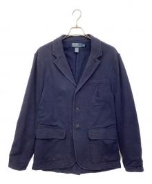 POLO RALPH LAUREN（ポロ・ラルフローレン）の古着「スウェットテーラードジャケット」｜ネイビー