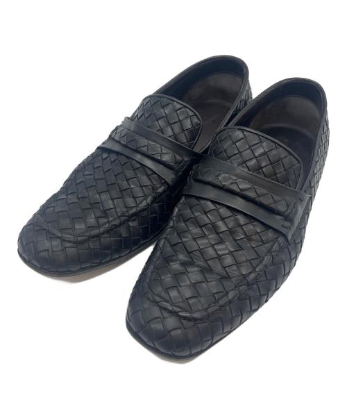 BOTTEGA VENETA（ボッテガベネタ）BOTTEGA VENETA (ボッテガベネタ) イントレチャート ローファー ブラック サイズ:41 1/2の古着・服飾アイテム
