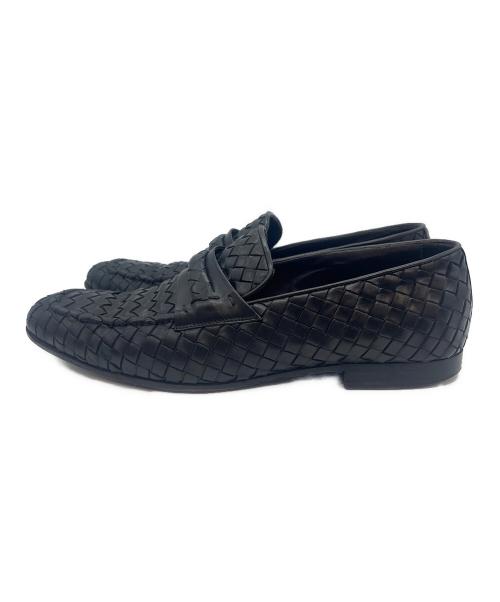 BOTTEGA VENETA（ボッテガベネタ）BOTTEGA VENETA (ボッテガベネタ) イントレチャート ローファー ブラック サイズ:41 1/2の古着・服飾アイテム