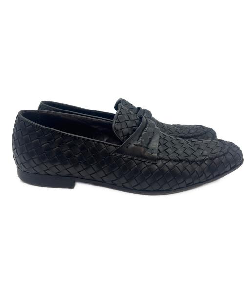BOTTEGA VENETA（ボッテガベネタ）BOTTEGA VENETA (ボッテガベネタ) イントレチャート ローファー ブラック サイズ:41 1/2の古着・服飾アイテム