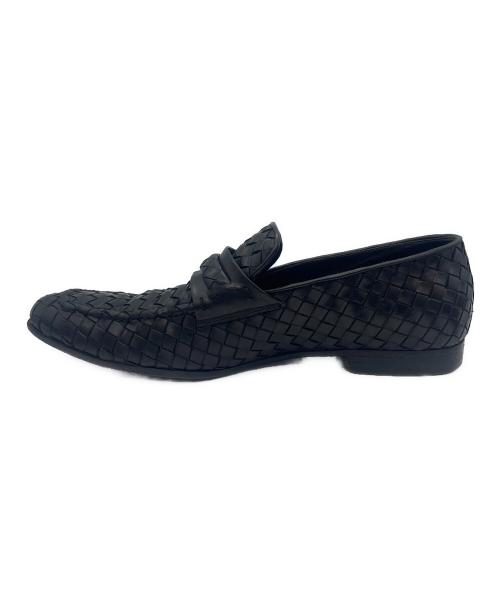 BOTTEGA VENETA（ボッテガベネタ）BOTTEGA VENETA (ボッテガベネタ) イントレチャート ローファー ブラック サイズ:41 1/2の古着・服飾アイテム