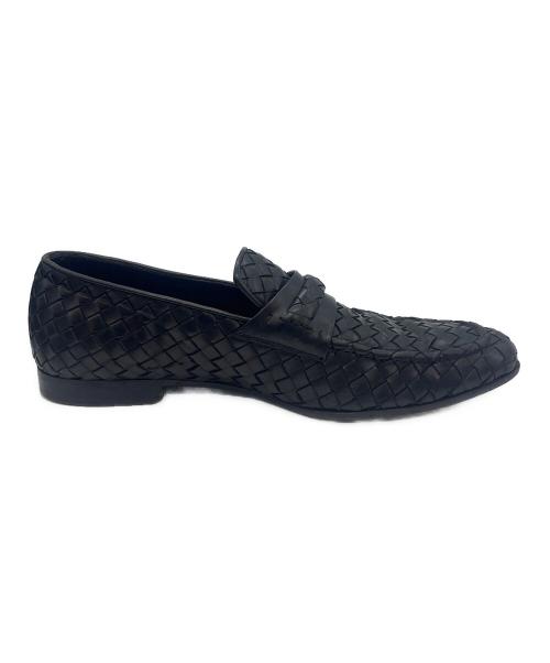 BOTTEGA VENETA（ボッテガベネタ）BOTTEGA VENETA (ボッテガベネタ) イントレチャート ローファー ブラック サイズ:41 1/2の古着・服飾アイテム
